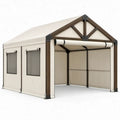 Opslagtent met zadeldak 600 x 300 x 290 cm beige en donkerbruin