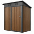 Metalen tuinschuur met dubbele deur 180 x 120 x 200 cm Bruin/Antraciet