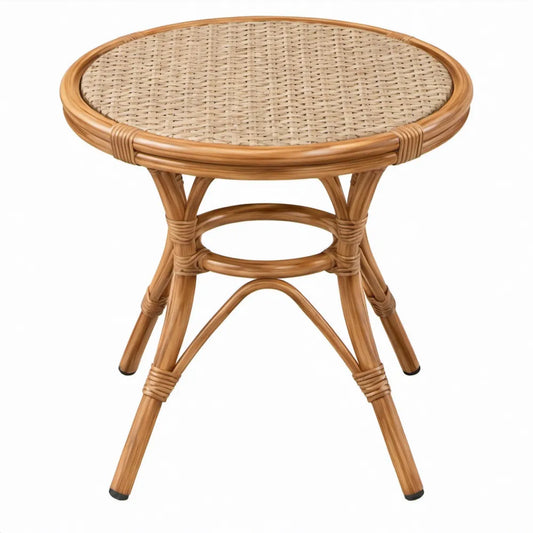 Ronde rotan tuintafel in natuurlijk bruin Ø 60 x 55 cm
