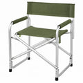 Opvouwbare regisseursstoel met rugleuning en armleuningen, 58 x 45 x 85 cm, groen/zilver