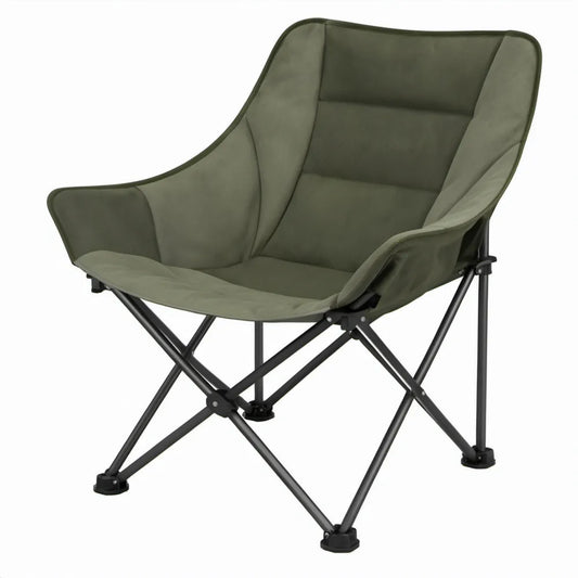 Inklapbare campingstoel met armleuningen, 80 x 75 x 90 cm, olijfgroen/zwart
