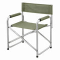 Opvouwbare campingstoel met armleuningen, 55 x 48 x 80 cm, olijfgroen/zilverkleurig